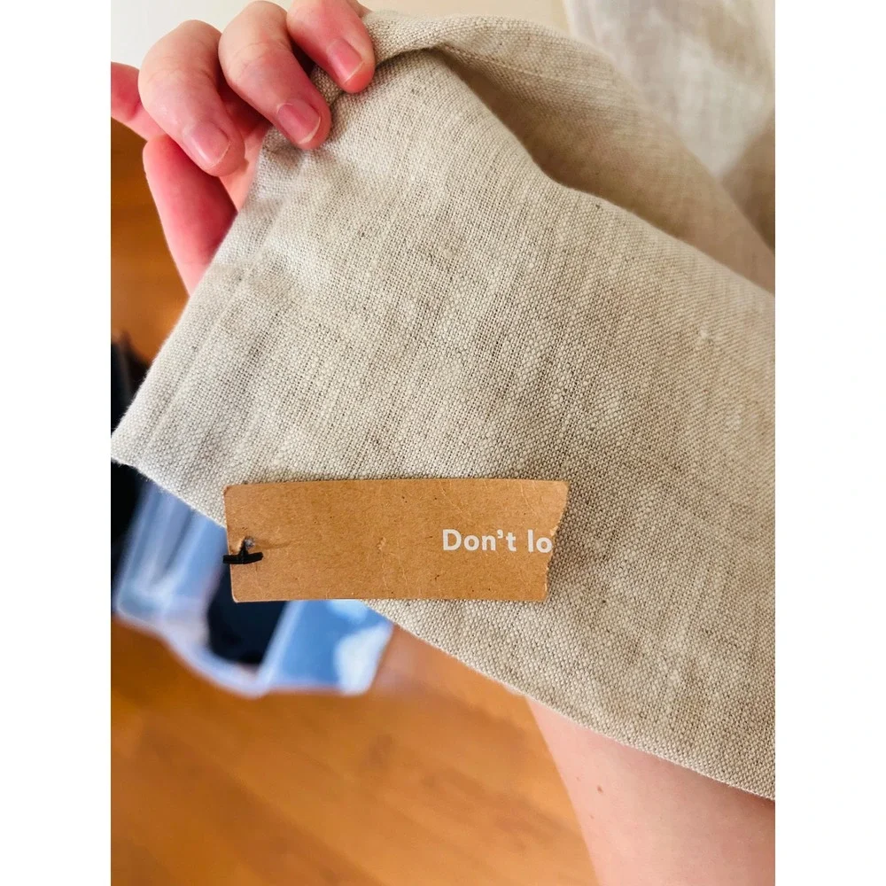Reformation size 4 Vesta Linen Pants Natural Tan High Waisted Wide Leg Trousers